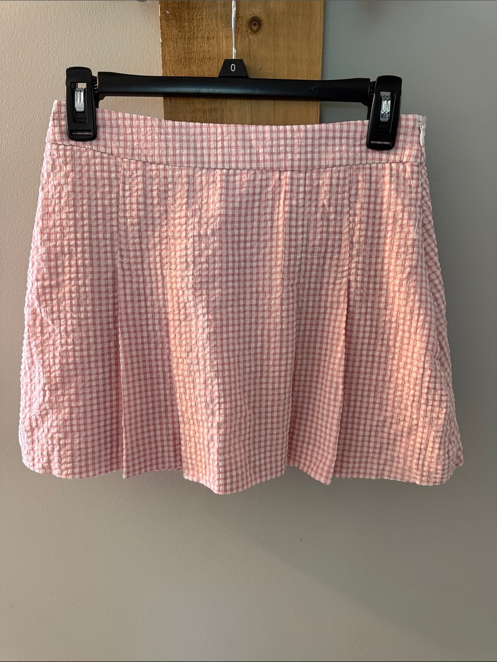 ZARA Women’s Pink Gingham Pleated Skort, XS/24